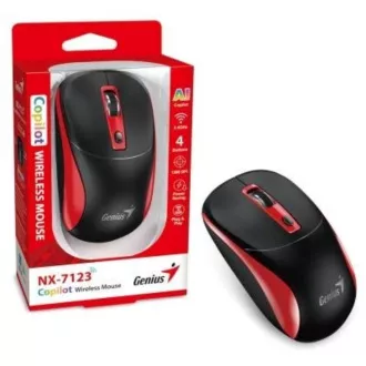 GENIUS myš NX-7123/ 1200 dpi/ bezdrôtová/ Copilot/ čierno-červená
