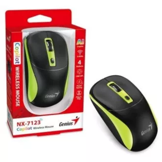 GENIUS myš NX-7123/ 1200 dpi/ bezdrôtová/ Copilot/ čierno-zelená