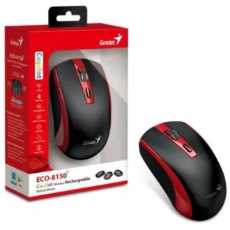 GENIUS myš ECO-8150/ 1200 dpi/ bezdrôtová/ dobíjacia/ Copilot/ čierno-červená