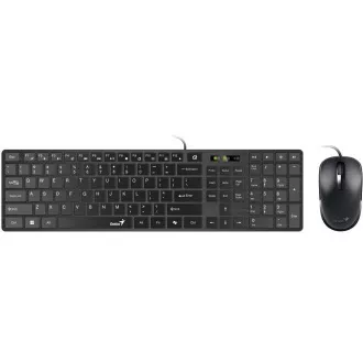 GENIUS set klávesnica + myš Slimstar C126/ Drôtový set/ Copilot/ USB/ čierna/ CZ+SK layout GENIUS set klávesnica + myš Slimstar C126/ Drôtový set/ Copilot/ USB/ čierna/ CZ+SK layout