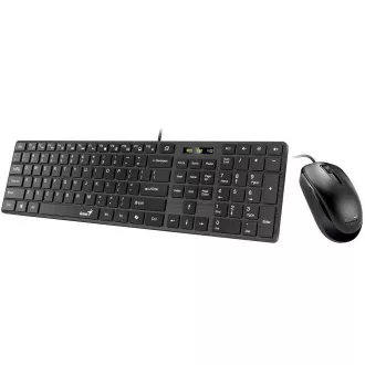 GENIUS set klávesnica + myš Slimstar C126/ Drôtový set/ Copilot/ USB/ čierna/ CZ+SK layout GENIUS set klávesnica + myš Slimstar C126/ Drôtový set/ Copilot/ USB/ čierna/ CZ+SK layout