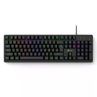 C-TECH Klávesnica Riven, Drôtová USB, čierna
