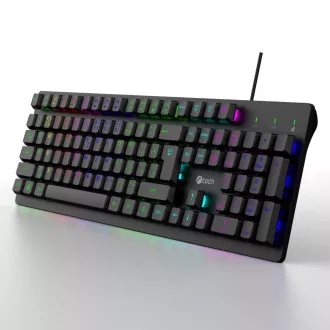 C-TECH Klávesnica Riven, Drôtová USB, čierna