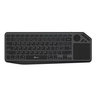 C-TECH Klávesnica WLTK-02, Bezdrôtová, Touchpad, čierna