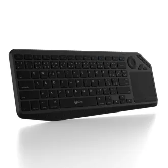 C-TECH Klávesnica WLTK-02, Bezdrôtová, Touchpad, čierna