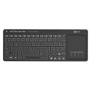 C-TECH Klávesnica WLTK-03, Bezdrôtová, Touchpad, čierna