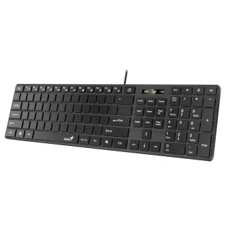 GENIUS Klávesnica Slimstar K500 Education, Bez písmen, Drôtová USB, čierna