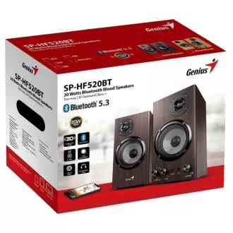 GENIUS Reproduktor SP-HF520BT, BT, 3.5mm jack, 20W, tmavé drevo