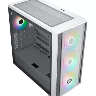Cooler Master case MasterBox 600, ATX, Priehľadná bočnica, 3x 140mm ARGB Fan, 1x 120mm ARGB Fan, ARGB Hub, Biela