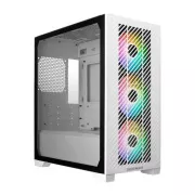 Cooler Master case Elite 301, mATX, Priehľadná bočnica, 3x 120mm ARGB Fan, Biela