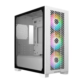 Cooler Master case Elite 301, mATX, Priehľadná bočnica, 3x 120mm ARGB Fan, Biela