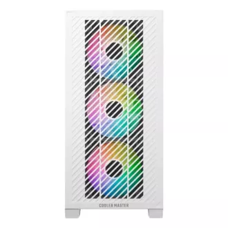 Cooler Master case Elite 301, mATX, Priehľadná bočnica, 3x 120mm ARGB Fan, Biela