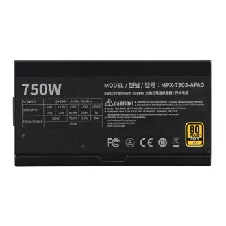 Cooler Master zdroj 750W MWE Gold 3, 120mm, 80+ Gold, Plne modulárny, ATX 3.1 Cooler Master zdroj 750W MWE Gold 3, 120mm, 80+ Gold, Plne modulárny, ATX 3.1