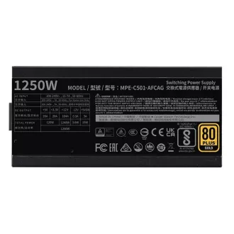 Cooler Master zdroj 1250W MWE Gold, 140mm, 80+ Gold, Plne modulárny, ATX 3.1