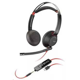 Poly Blackwire 5220 náhlavná súprava, 3.5 mm jack + USB-C/A adaptér, stereo (bulk)