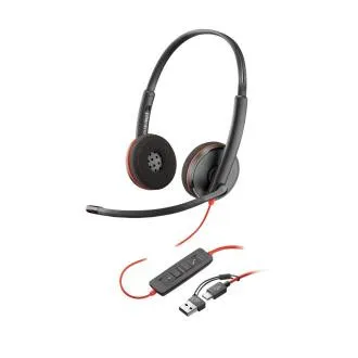 Poly Blackwire 3220 náhlavná súprava, USB-C/A adaptér, stereo (bulk)