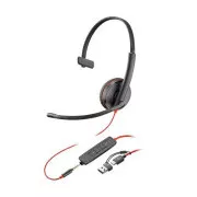 Poly Blackwire 3215 náhlavná súprava, 3.5 mm jack + USB-C/A adaptér, mono