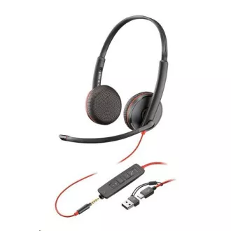 Poly Blackwire 3225 náhlavná súprava, 3.5 mm jack + USB-C/A adaptér, stereo (bulk)