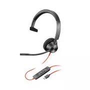 Poly Blackwire 3310 MS Teams náhlavná súprava, USB-C/A adaptér, mono