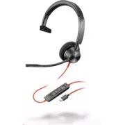 Poly Blackwire 3310 náhlavná súprava, USB-C/A adaptér, mono