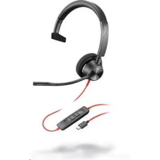 Poly Blackwire 3310 náhlavná súprava, USB-C/A adaptér, mono