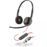 Poly Blackwire 3220 náhlavná súprava, USB-C/A adaptér, stereo