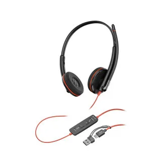 Poly Blackwire 3220 náhlavná súprava, USB-C/A adaptér, stereo Poly Blackwire 3220 náhlavná súprava, USB-C/A adaptér, stereo