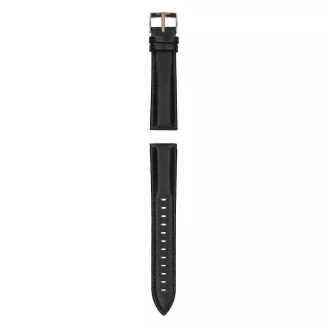 Garett univerzálny remienok 20 mm, čierny so zlatým zapínaním, ekokoža