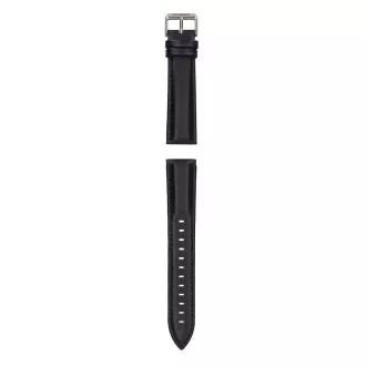 Garett univerzálny remienok 20 mm, čierny so strieborným zapínaním, ekokoža