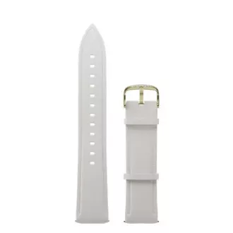 Garett univerzálny remienok 20 mm, biely so zlatým zapínaním, ekokoža