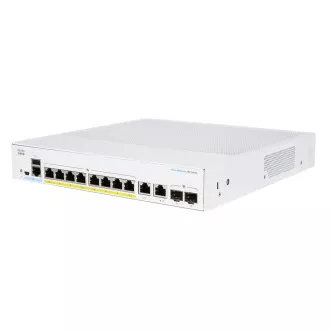 Cisco switch CBS250-8P-E-2G (8xGbE, 2xGbE/SFP combo, 8xPoE+, 60W, fanless) - REFRESH