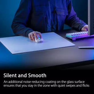 ASUS podložka pod myš ROG Moonstone ACE (veľ. L/White), sklo