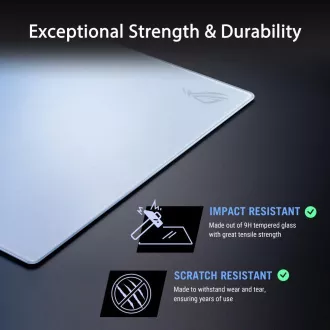 ASUS podložka pod myš ROG Moonstone ACE (veľ. L/White), sklo