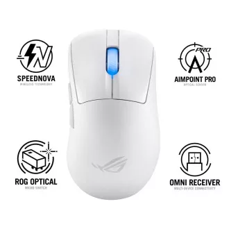 ASUS myš ROG Keris II Ace, bezdrôtová herná myš, biela