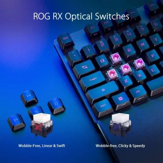 ASUS klávesnica ROG STRIX SCOPE II, mechanická, drôtová, ROG RX RED/PBT, US