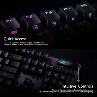 ASUS klávesnica ROG STRIX SCOPE II, mechanická, drôtová, ROG RX RED/PBT, US