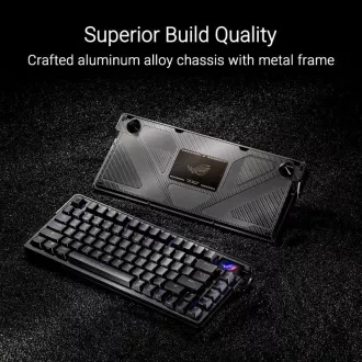 ASUS Klávesnica ROG Azoth Extreme, Mechanická, Bezdrôtová BT, RF 2.4GHz, US, čierna