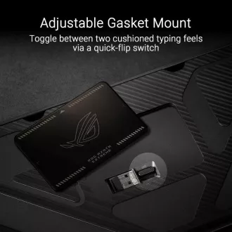 ASUS Klávesnica ROG Azoth Extreme, Mechanická, Bezdrôtová BT, RF 2.4GHz, US, čierna