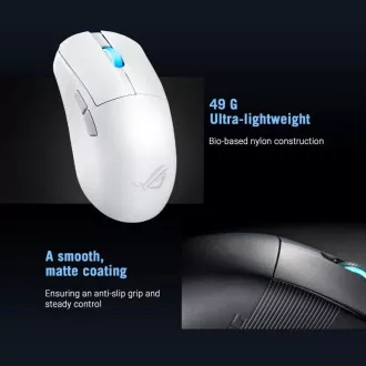ASUS Herná myš ROG Harpe Ace Mini, Bezdrôtová BT, RF 2.4GHz, biela