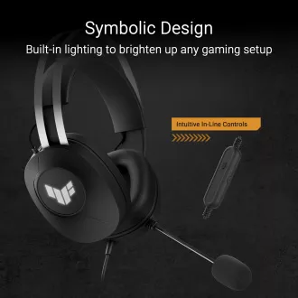 ASUS slúchadlá TUF Gaming H1 GEN II, Drôtový Herný Headset, čierna