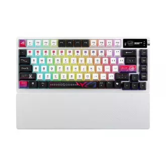 ASUS Klávesnica ROG Azoth X, Mechanická, Bezdrôtová BT, RF 2.4GHz, US, biela