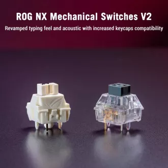 ASUS Klávesnica ROG Azoth X, Mechanická, Bezdrôtová BT, RF 2.4GHz, US, biela