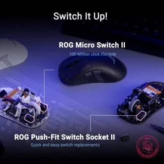 ASUS myš ROG Keris II Origin, bezdrôtová herná myš, čierna