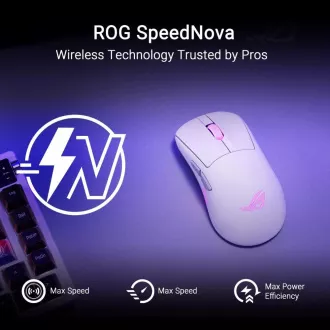 ASUS myš ROG Keris II Origin, bezdrôtová herná myš, biela