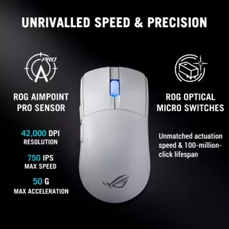 ASUS Herná myš ROG Harpe II Ace, Bezdrôtová, biela
