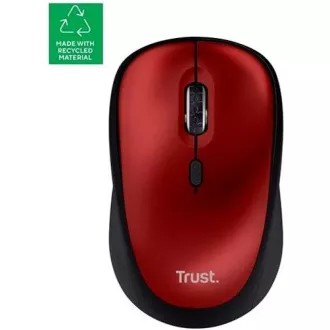 TRUST myš Yvi+ Wireless Mouse Eco Red, červená