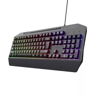 TRUST herná klávesnica GXT836 EVOCX, membránová, USB, US