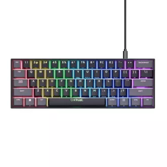 TRUST klávesnica GXT 867 ACIRA, 60%, Herná Klávesnica, USB, USB-C, US