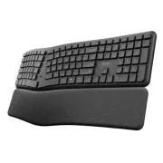 TRUST klávesnica Keyra, Ergonomická, Bezdrôtová, US, čierna