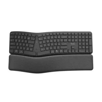 TRUST klávesnica Keyra, Ergonomická, Bezdrôtová, US, čierna